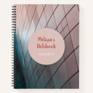 Modern Geometric Script Personalised Name Notebook