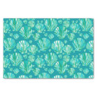 Modern Geometric Seashells, Aqua and Turquoise