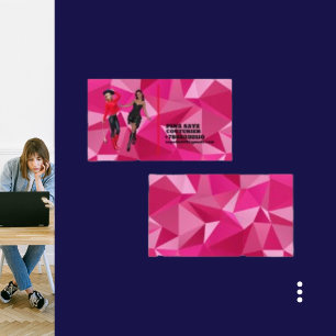 Modern Geometric Shape Pink Couturier  Business Card