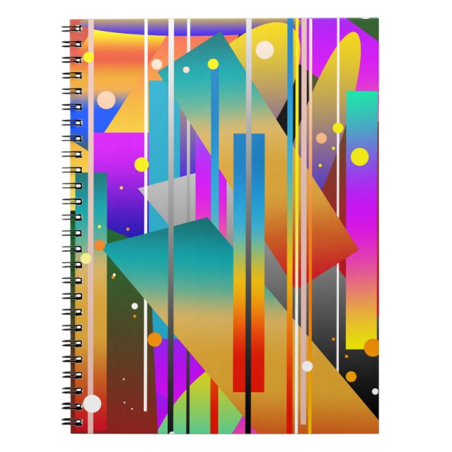Modern Geometric Shapes Abstract Pattern  Notebook (Front)