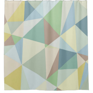 Modern Geometric Shapes Design Soft Pastel Tones Shower Curtain