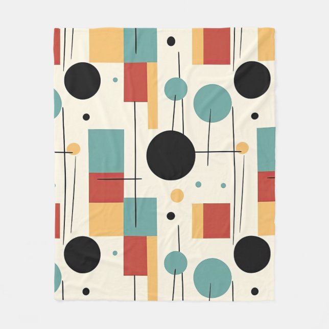 Modern Geometric Shapes  Fleece Blanket (Front)