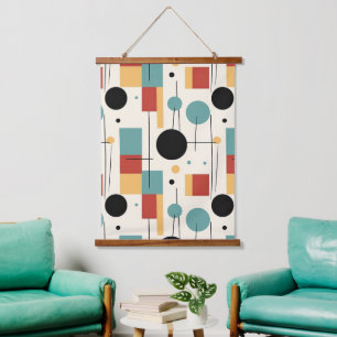 Modern Geometric Shapes  Hanging Tapestry