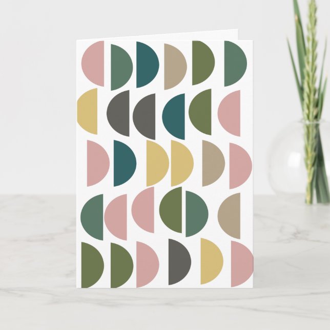 Modern Geometric Shapes Pastel Blank All Occasion Card (Front)