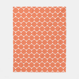 Modern Geometric Shapes Pattern in Orange   Fleece Blanket