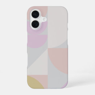 Modern Geometric Shapes Pattern in Winter Pastels iPhone 16 Case