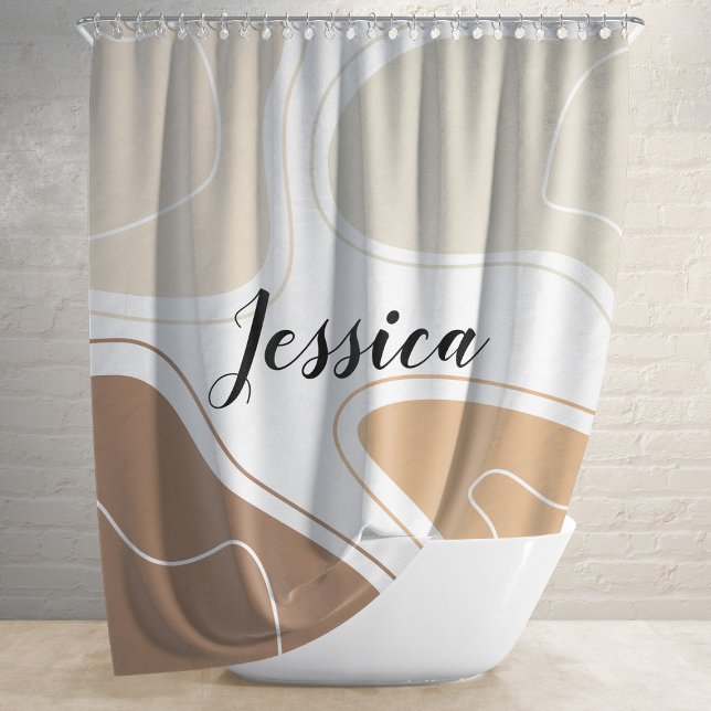 Modern Geometric Shapes Pattern Shower Curtain (Creator Uploaded)