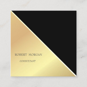 Modern Geometric, Simple, Gold Square Business Card