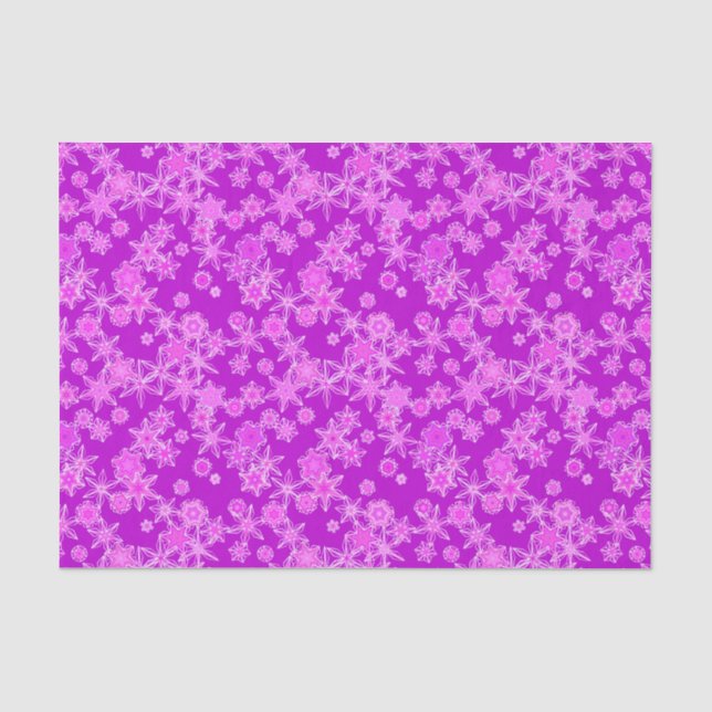 Modern Geometric Snowflakes, Amethyst Purple Tissue Paper (Front)
