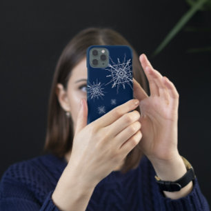 Modern Geometric Snowflakes Winter iPhone 15 Case