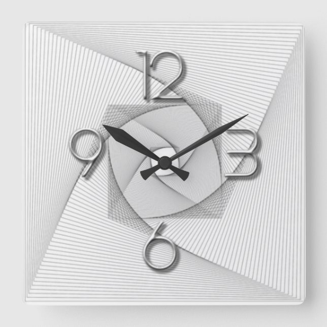 Modern geometric square wall clock (Front)