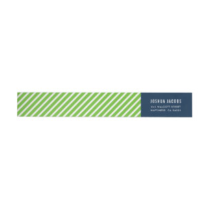 MODERN GEOMETRIC stripe trendy nfl green navy blue Wrap Around Label