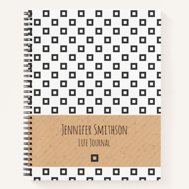 Modern Geometric Style Spiral Notebook (Front)
