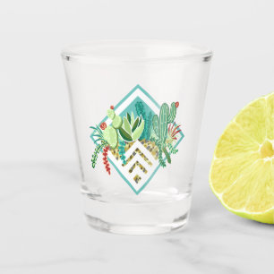 Modern Geometric Succulents & Cactus Terrarium Shot Glass