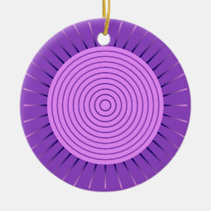Modern Geometric Sunburst - Amethyst Purple Ceramic Tree Decoration