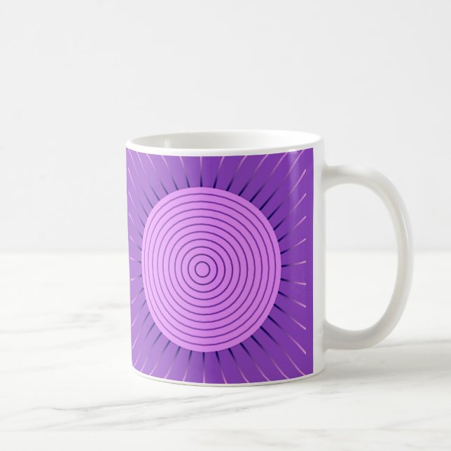 Modern Geometric Sunburst - Amethyst Purple Coffee Mug (Right)