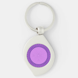 Modern Geometric Sunburst - Amethyst Purple Key Ring