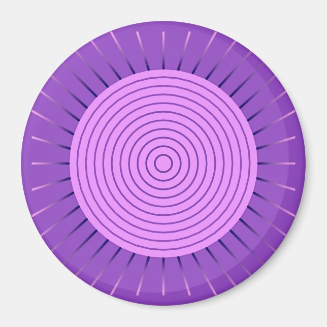 Modern Geometric Sunburst - Amethyst Purple Magnet (Front)