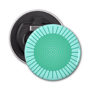 Modern Geometric Sunburst - Aqua and Seafoam Green Bottle Opener
