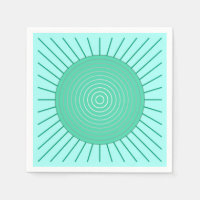 Modern Geometric Sunburst - Aqua and Seafoam Green