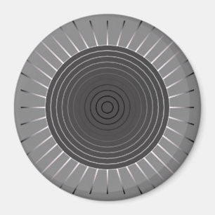 Modern Geometric Sunburst - Dark Haematite Grey Magnet