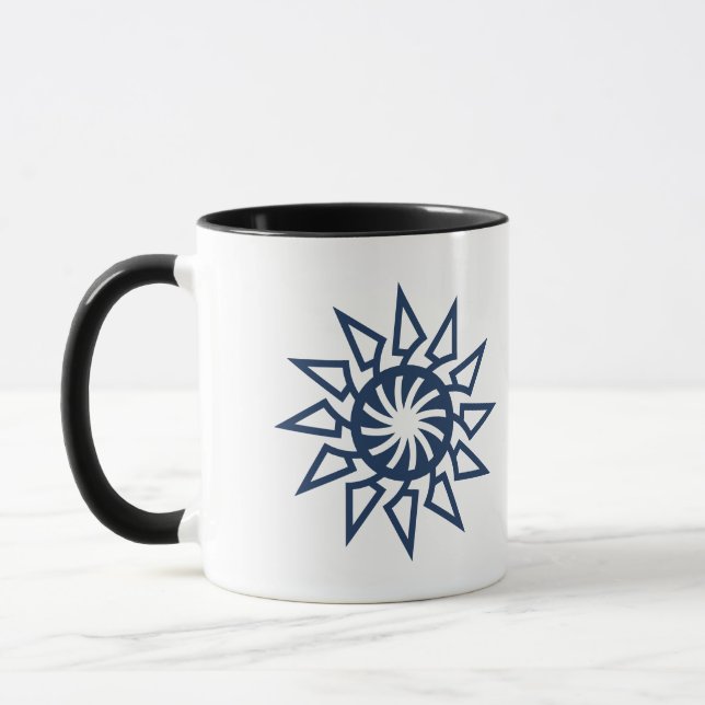 Modern Geometric Sunburst design Mug (Left)