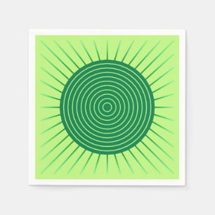 Modern Geometric Sunburst - Emerald Green and Lime Napkin