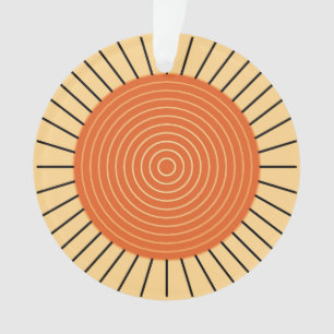 Modern Geometric Sunburst - Mandarin Orange Ornament