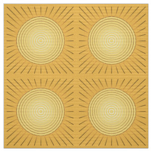 Modern Geometric Sunburst - Mustard Gold / Yellow Fabric