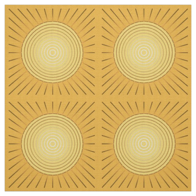 Modern Geometric Sunburst - Mustard Gold / Yellow Fabric (Swatch)