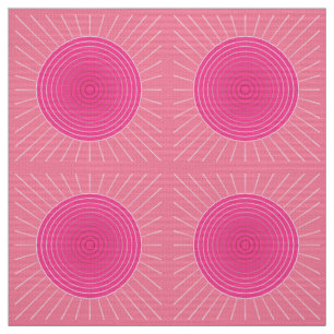 Modern Geometric Sunburst - Shades of Coral Pink Fabric