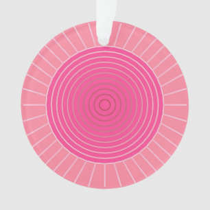 Modern Geometric Sunburst - Shades of Coral Pink Ornament