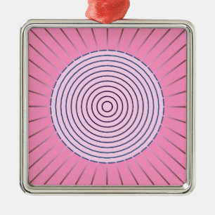 Modern Geometric Sunburst - Shades of Pink Metal Tree Decoration