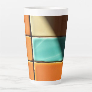 Modern Geometric Tile Pattern Design Latte Mug