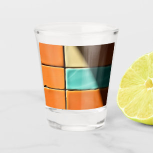 Modern Geometric Tile Pattern Design Shot Glass