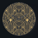 Modern Geometric Tiles Art Deco Large Clock<br><div class="desc">Vintage modern geometric tiles pattern. Abstract art deco seamless luxury background.
Vintage meets modern in geometric luxury. Art Deco dreams realised.
Modern geometric tiles,  abstract luxury. Vintage art deco touch.
deco,  background,  pattern,  abstract,  illustration,  texture,  decor,  fashion,  vintage,  gold,  white,  retro,  line,  seamless,  geometric,  luxury,  fabric,  ornament,  modern,  shape</div>