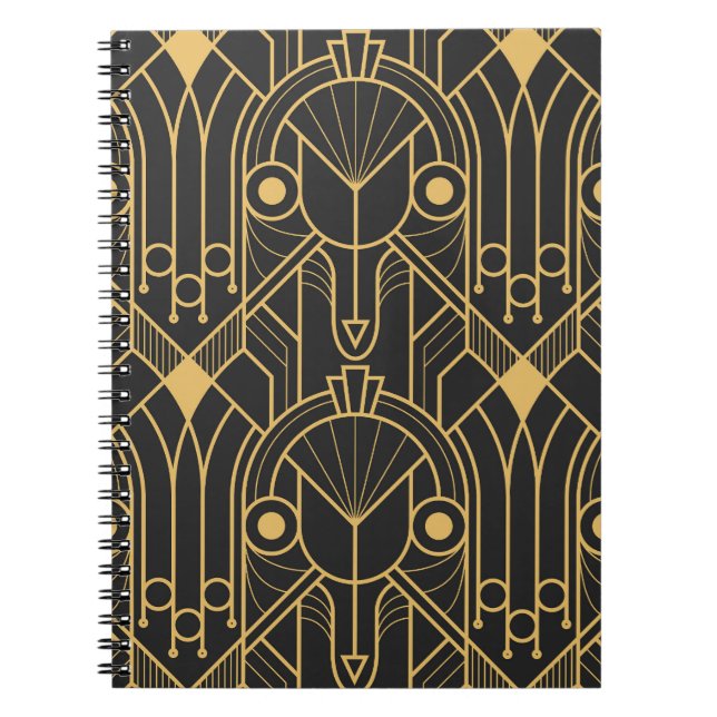Modern Geometric Tiles Art Deco Notebook (Front)