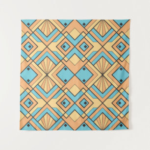 modern geometric tiles pattern. Abstract art deco Tapestry