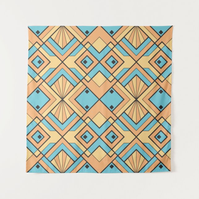 modern geometric tiles pattern. Abstract art deco  Tapestry (Front)