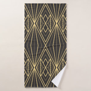 Modern geometric tiles pattern bath towel