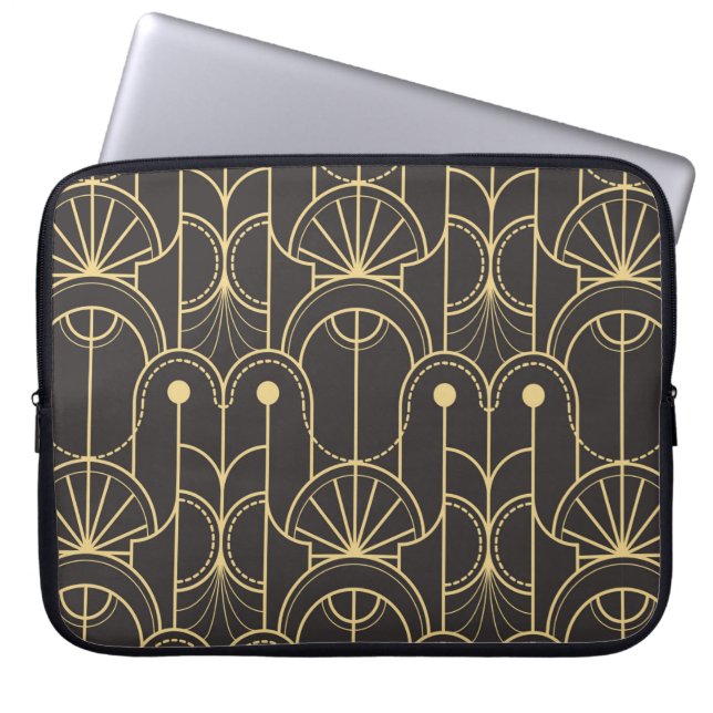 Modern geometric tiles pattern laptop sleeve (Front)