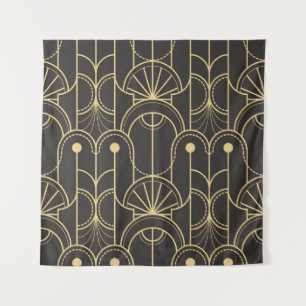 Modern geometric tiles pattern tapestry