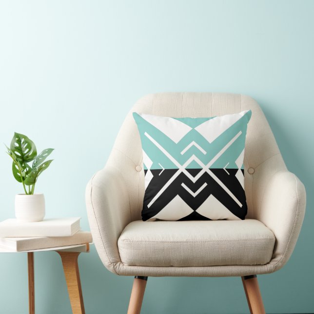 Modern geometric trendy colour block minimalist cushion (Chair)