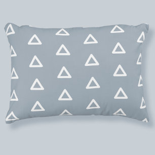 Modern Geometric Triangles Elegant Dusty Blue Decorative Cushion