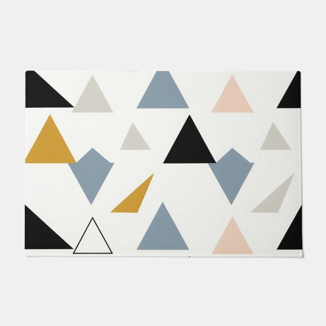 Modern Geometric Triangles Pattern Doormat (Front)