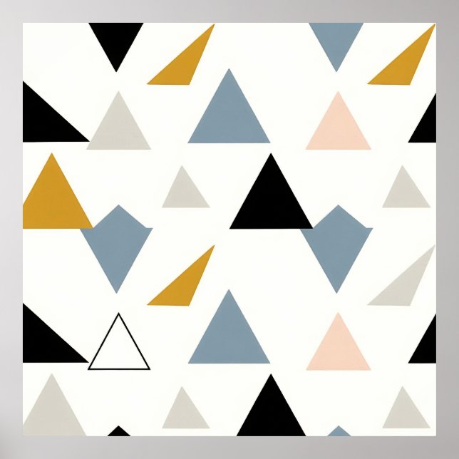 Modern Geometric Triangles Pattern Poster (Front)