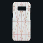 Modern geometric triangles rose gold white marble Case-Mate samsung galaxy s8 case<br><div class="desc">A modern,  trendy and chic  geometric triangles faux rose gold with stripes and shapes on white marble</div>