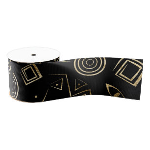 Modern geometric tribal pattern grosgrain ribbon