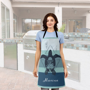 Modern Geometric Turtle Personalised Apron