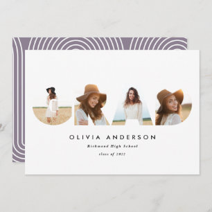 Modern geometric typography multi photo graduation